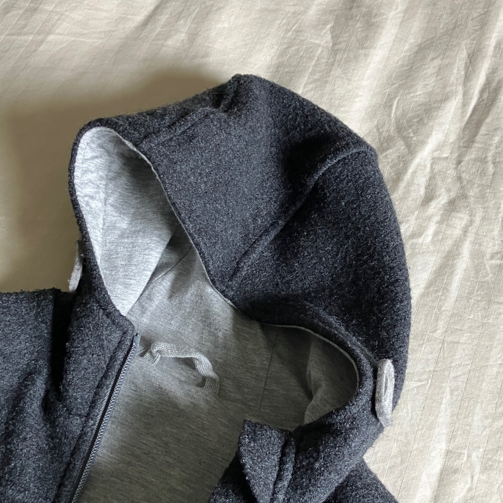Kids Charcoal 100% Virgin Wool Disana Hooded Jacket - Picture 6 of 14